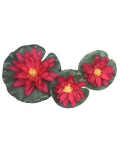 Flytande näckros silke röd set 3 st